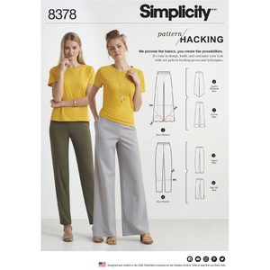 Women's Knit Trousers w Two Leg Widths & Options for Design Hacking Pattern 8378 