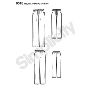 Girls' & Misses' Slim Fit Lounge Trousers Girls S-L Misses XS - XL Pattern 8518