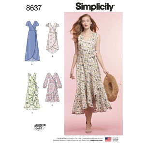 Simplicity Sewing Pattern 8637 Women's Wrap Dress H5 Sizes 6-14