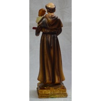 Saint Anthony Statue, Resin, 145mm (5") High x 45mm Wide x 45mm Deep