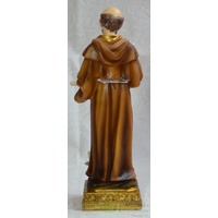 Saint Francis Of Assisi Statue, Resin, 150mm (6") High x 45mm Wide x 45mm Deep