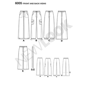 New Look Pattern 6005 Misses' Pants