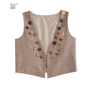 New Look Pattern 6036 Misses' & Men's Vests