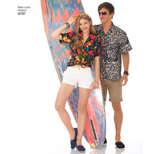 New Look Sewing Pattern 6197 Misses' and Men's Shirts