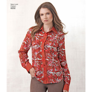 New Look Sewing Pattern 6232 Misses' and Men's Button Down Shirt