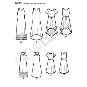 New Look Sewing Pattern 6297 Girls' Knit Dress