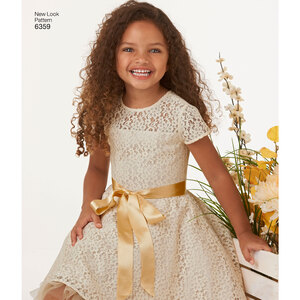 New Look Pattern 6359 Child's Dresses with Lace and Trim Details