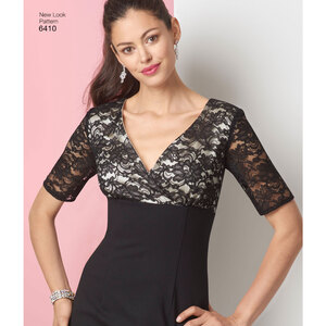 New Look Pattern 6410 Misses' Dress with Skirt and Fabric Variations