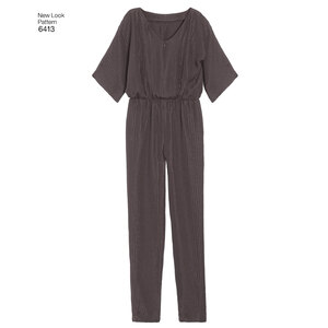 New Look Pattern 6413 Misses' Jumpsuit and Dress in Two Lengths