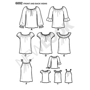 New Look Pattern 6892 Misses Tops