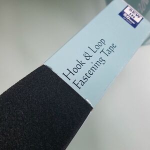 BLACK 50mm Sew In Hook & Loop Tape per Metre