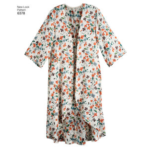 New Look Sewing Pattern 6378 Misses' Easy Kimonos with Length Variations