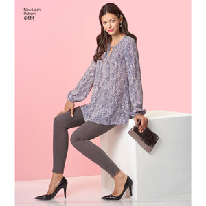 New Look Sewing Pattern 6414 Misses' Tunic and Top with Neckline Variations