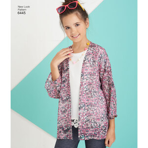 New Look Sewing Pattern 6445 Easy Girl's Kimono, Knit Top and Leggings