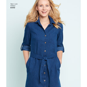 New Look Sewing Pattern 6449 Misses' Easy Shirt Dress and Knit Dress