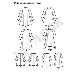 New Look Pattern 6469 Misses' Easy Knit Dress with Length and Sleeve Variations