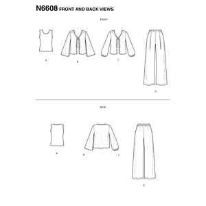 New Look Sewing Pattern N6608 Misses' Jacket, Pants and Top