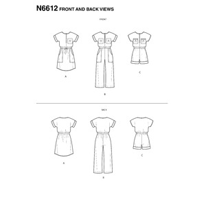 New Look Sewing Pattern N6612 Children's, Girls' Jumpsuit, Romper and Dress