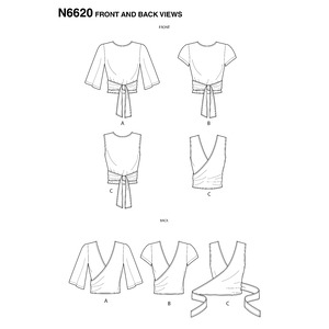 New Look Sewing Pattern N6620 Misses' Wrap Tops