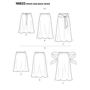 New Look Sewing Pattern N6623 Misses' Skirt In Three Lengths