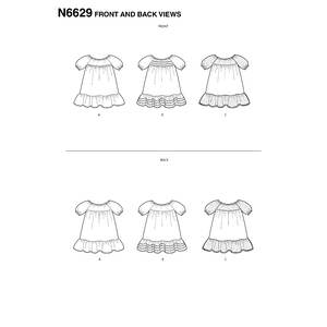New Look Sewing Pattern N6629 Toddler's Dresses