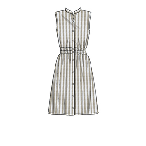 New Look Sewing Pattern N6651 Misses' Button Front Dress With Elastic Waist