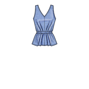 New Look Sewing Pattern N6668 Misses' Pull-Over V-Neck Sleeveless Top With Elastic Waist & Skirt