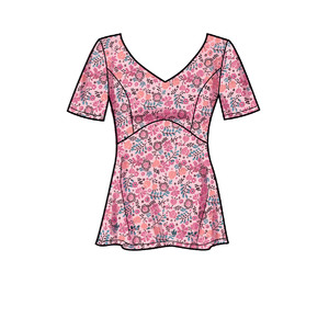 New Look Sewing Pattern N6673 Misses' Tops With Lined Bodices Are Short Sleeved Or Sleeveless