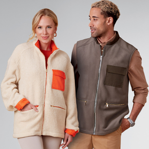 New Look Sewing Pattern N6713 Unisex Zipped Jacket and Waistcoat