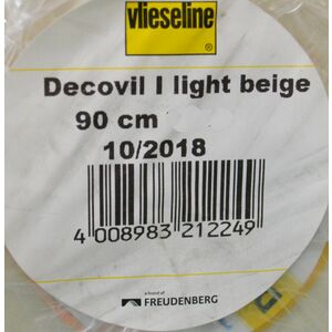 60-70cm REMNANT, Vilene Decovil 1 Light, Lightweight Fusible Interlining With Leather-Like Handle