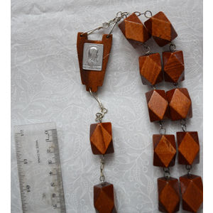 Large Wood Wall Rosary, 152cm Drop, 135mm Crucifix