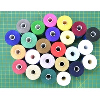 24 x 1000m Spools HabeeSavers 100% Polyester Sewing Thread, One Of Each Colour