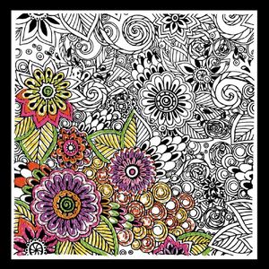 Zenbroidery FLORAL 10" x 10" Design Printed on Polycotton