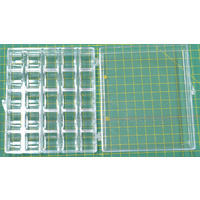 Hemline Bobbin Box, Holds 25 Bobbins, Clear View Plastic