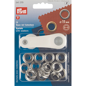 Prym Eyelets And Washers 11.0mm Silver-Coloured Brass Rustproof