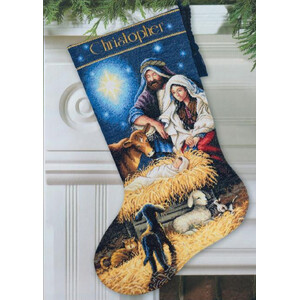 HOLY NIGHT STOCKING Counted Cross Stitch Kit 40.6cm Long, 70-08838