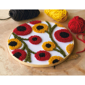 FLORAL PATTERN Punched Needle Kit 20.3cm, 72-70023