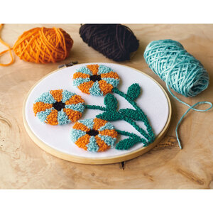 MODERN FLORAL Punched Needle Kit 20.3cm, 72-70028