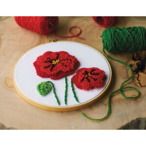 POPPIES Punched Needle Kit 20.3cm, 72-75797