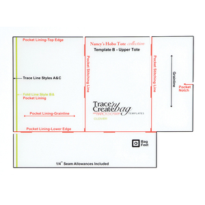 Clover Trace N Create Bag Templates 9576, Nancy's Hobo Tote Collection
