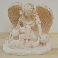 New Boxed, Guardian Angel of all Animals in Ivory Coloured Resin, 90mm Statue