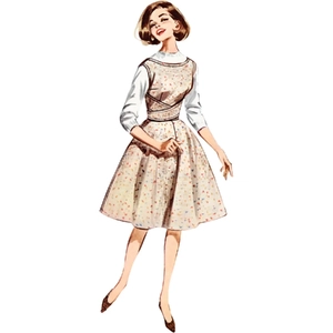 1960s Misses' Shallow Necked Jumper Sizes 18-26, Butterick Sewing Pattern 6955y5