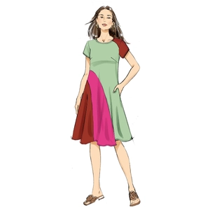 Misses' Dress with Short & Long Sleeves Sizes 8-16, Butterick Sewing Pattern 6959b5