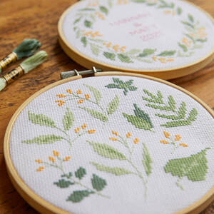 The Serene Leaves Cross Stitch Duo Kit, DMC Mindful Making BK1954