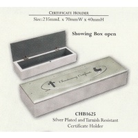 Christening Certificate Holder White/Silver 235x70x40mm CHB1625
