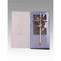 My First Cross, Praying Girl On Metal Cross, Gift Boxed by Malco