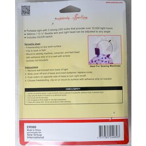 Sew Easy Flexible LED Light, Assorted Colours, Battery Operated