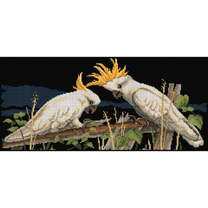 Birds on Black Counted Cross Stitch Charts by Country Threads FJP-1054-61-63