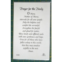 Prayer For The Needy Laminated Prayer Card, 110 x 70mm, Holy Card