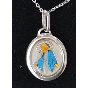 Sterling Silver MIRACULOUS Medal Pendant and Chain, Gift Boxed